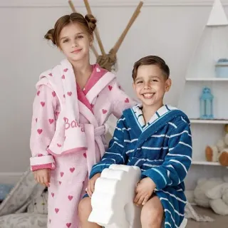 Халат махровый детский Счастливый ребенок с капюшоном