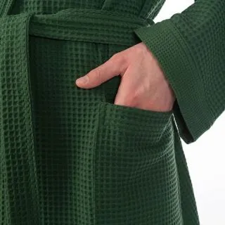 Халат вафельный Мой дом мужской с капюшоном Халат вафельный Мой дом мужской с капюшоном