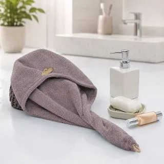 Cleanelly – Чалма махровая на пуговице 25,5 Х 62 розовая – набор полотенец, цвет бежевый Cleanelly – Чалма махровая на пуговице 25,5 Х 62 розовая – набор полотенец, цвет бежевый