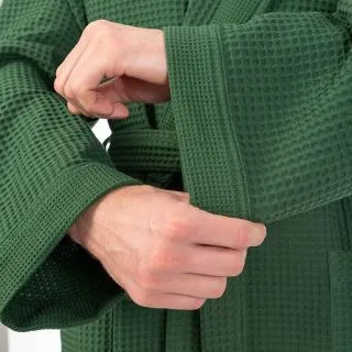 Халат вафельный Мой дом мужской с капюшоном Халат вафельный Мой дом мужской с капюшоном