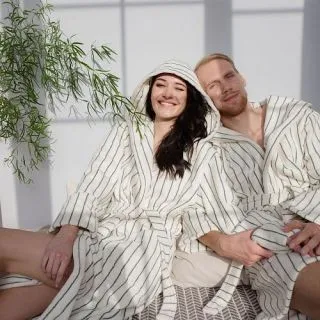 Халат махровый Мой дом универсальный с капюшоном Халат махровый Мой дом универсальный с капюшоном