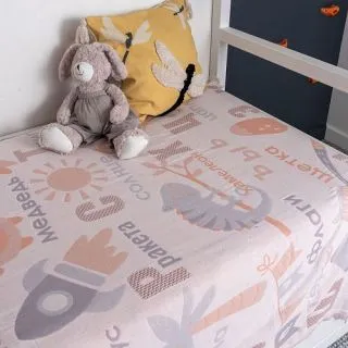 Детский плед из муслина 200х150 Веселый алфавит рельефный