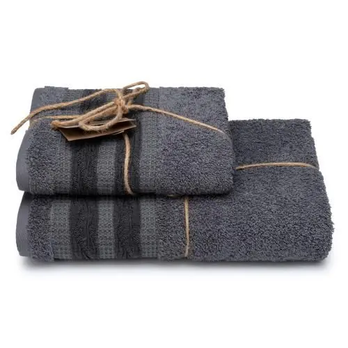 Cleanelly – Полотенце махровое Bianco e nero, серый