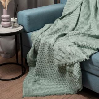 Плед жаккардовый Coperta с бахромой
