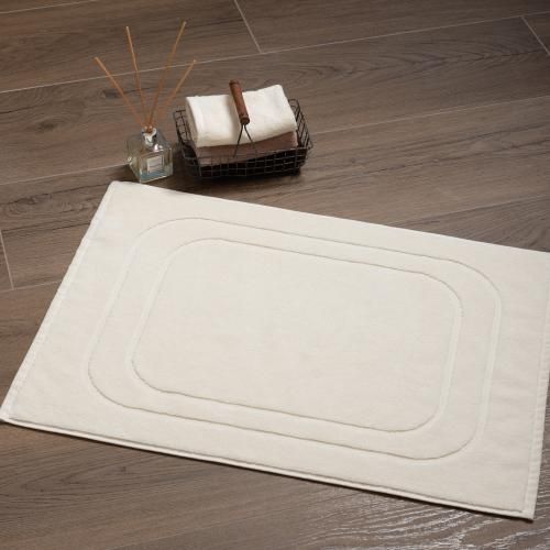 Cleanelly – Коврик для ног 50х70 махровый Base del comfort, молочный