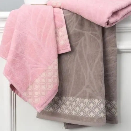 Cleanelly – Полотенце махровое Fogliame, розовый