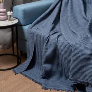 Плед жаккардовый Coperta с бахромой