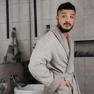 Халат вафельный Mia armonia мужской комбинированный