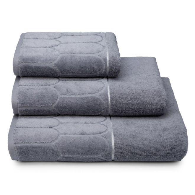 Cleanelly – Полотенце махровое Мерцание с петелькой, серый