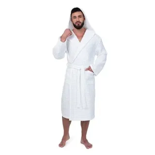 Халат вафельный Base del comfort универсальный с капюшоном (рельефный)