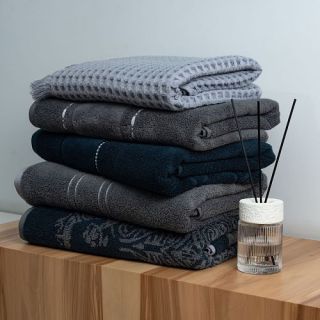Cleanelly – Полотенце рельефное Ora e sempre с петелькой, серый