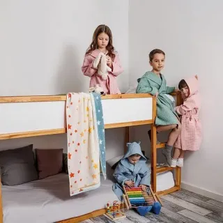 Халат вафельный детский Gioia с капюшоном