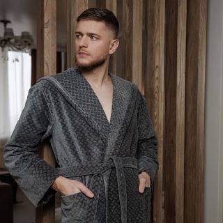 Халат махровый Новая эко-классика универсальный с капюшоном