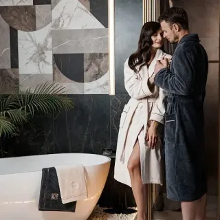 Cleanelly – Полотенце махровое Alba d'oro с петелькой, графит