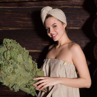 Комплект для сауны Здоровый дух (парео + чалма) женский Комплект для сауны Здоровый дух (парео + чалма) женский