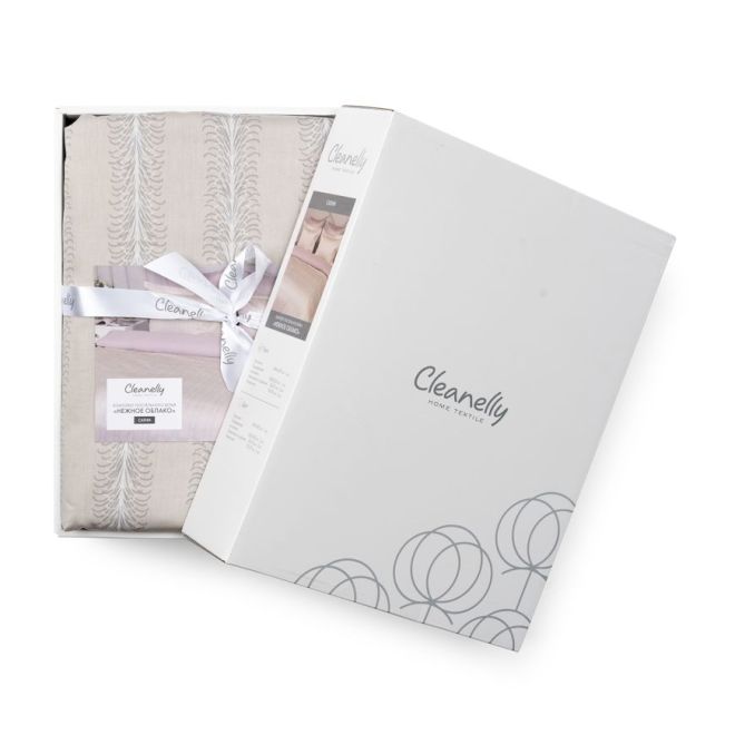 Cleanelly – Комплект постельного белья Нежное облако в подарочной упаковке, размер Дуэт, Евро Cleanelly – Комплект постельного белья Нежное облако в подарочной упаковке, размер Дуэт, Евро