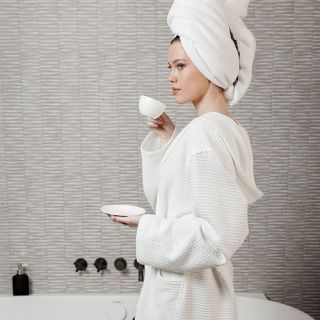 Халат вафельный Base del comfort универсальный с капюшоном 
