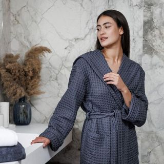 Халат вафельный Base del comfort универсальный с капюшоном (рельефный)