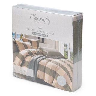 Cleanelly – Комплект постельного белья КЕДР вареный хлопок, размер 1,5 спальное, Евро
