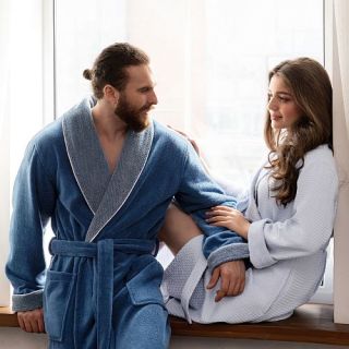 Халат вафельный Лимонная роща женский комбинированный Халат вафельный Лимонная роща женский комбинированный