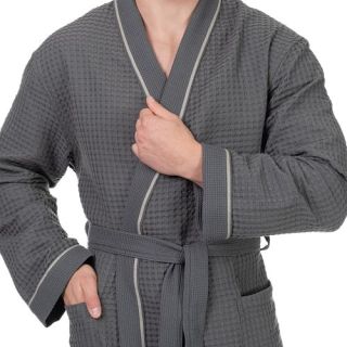Халат гладкотканый Moderno vintage мужской с рельефной клеткой 