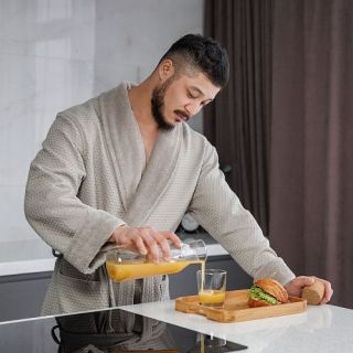 Халат вафельный Mia armonia мужской комбинированный