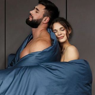 Cleanelly – Комплект постельного белья Синяя вуаль в подарочной упаковке, размер Дуэт, Евро