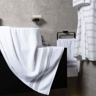 Cleanelly – Полотенце махровое Белый и черный, белый