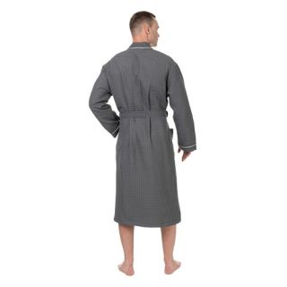 Халат гладкотканый Moderno vintage мужской с рельефной клеткой 