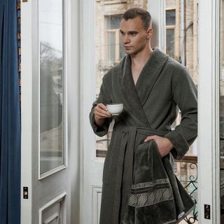 Халат вафельный Moderno vintage мужской комбинированный 