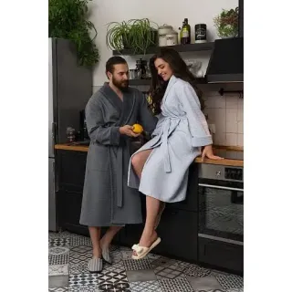 Халат вафельный Limoneto мужской комбинированный