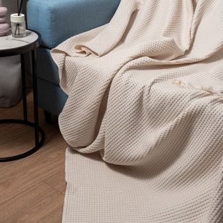 Плед жаккардовый Coperta с бахромой