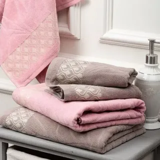 Cleanelly – Полотенце махровое Fogliame, розовый