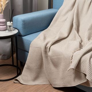 Плед жаккардовый Coperta с бахромой