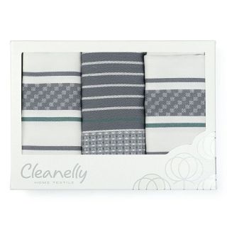 Cleanelly – Набор кухонных полотенец Акцент в подарочной упаковке, 