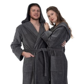 Халат махровый Новая эко-классика универсальный с капюшоном