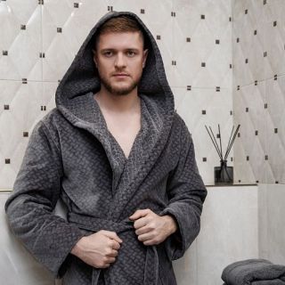 Халат махровый Новая эко-классика универсальный с капюшоном