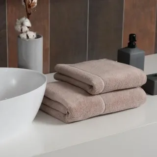 Cleanelly – Полотенце махровое Base del comfort с петелькой, бежевый