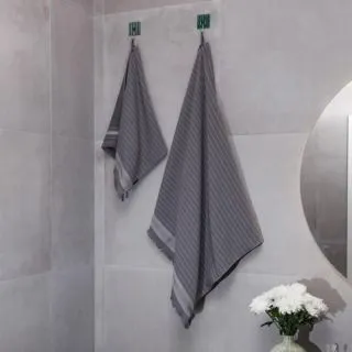 Cleanelly – Полотенце махровое одностороннее Gioia di vivere с петелькой, серый