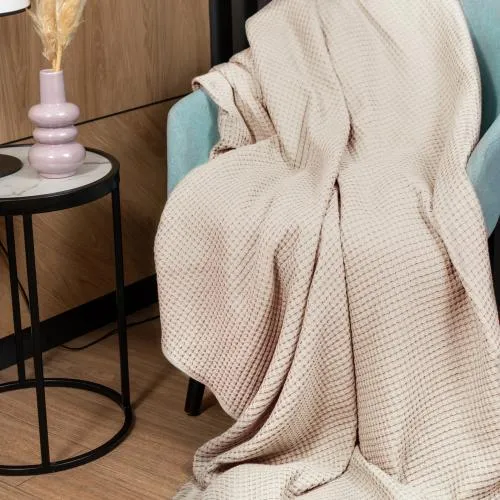 Плед жаккардовый Coperta с бахромой