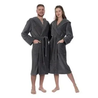 Халат махровый Новая эко-классика универсальный с капюшоном