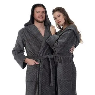 Халат махровый Nuovo eco-classico универсальный с капюшоном