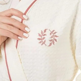 Халат гладкотканый Moderno vintage женский с рельефной клеткой
