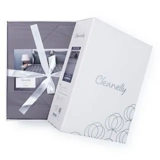 Cleanelly – Комплект постельного белья Серебро в подарочной упаковке, размер Дуэт, Евро