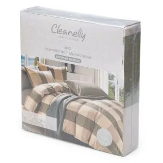 Cleanelly – Комплект постельного белья КЕДР вареный хлопок, размер 1,5 спальное, Евро
