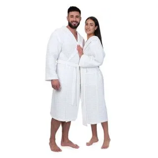 Халат вафельный Base del comfort универсальный с капюшоном (рельефный)
