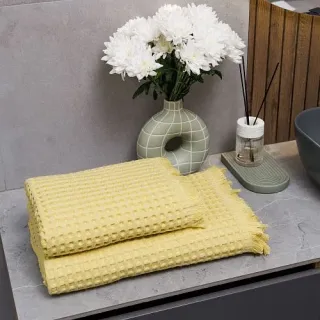 Cleanelly – Полотенце рельефное Gioia di vivere с петелькой, желтый