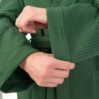 Халат вафельный La mia casa мужской с капюшоном